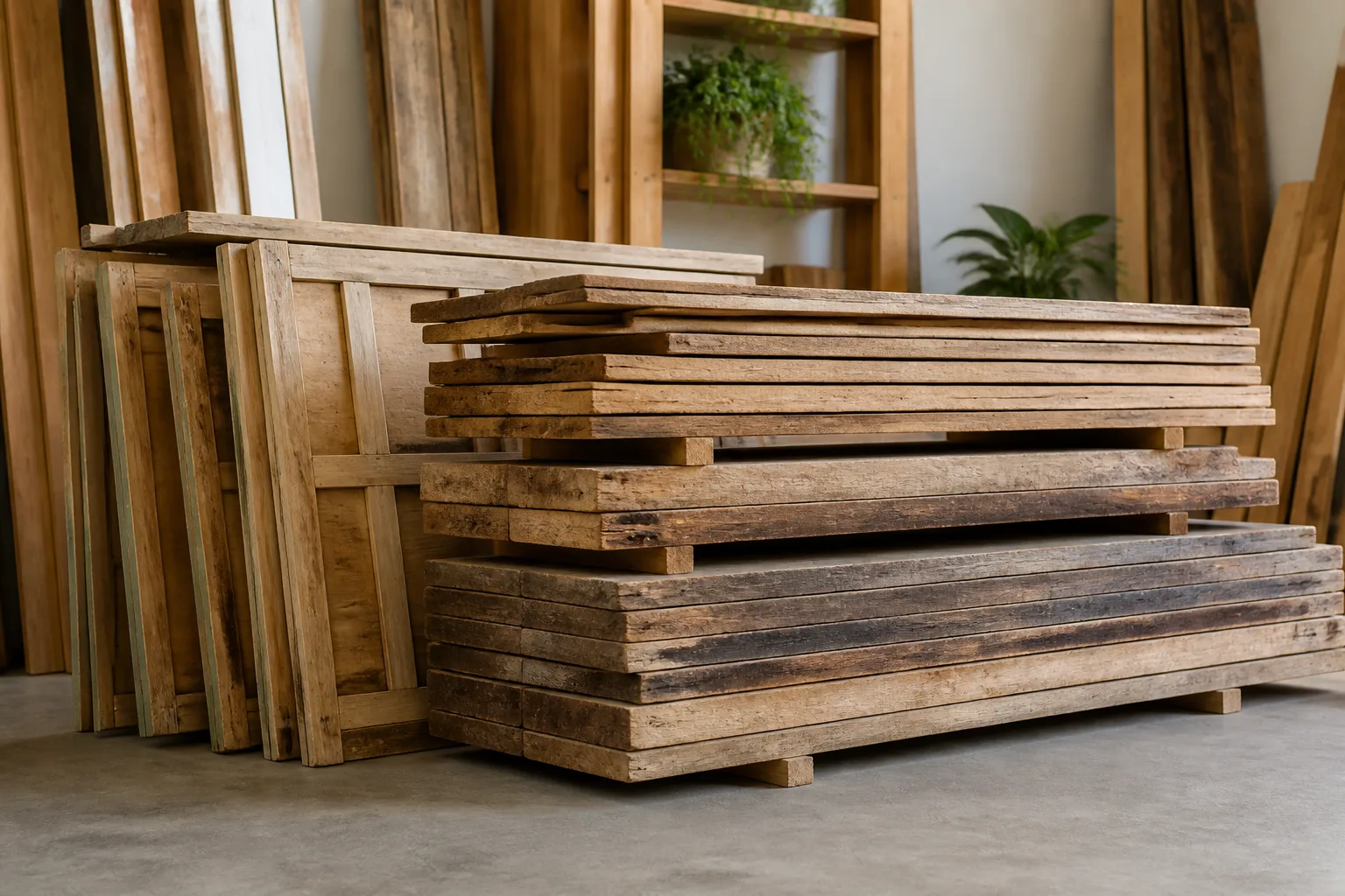 Fotografía de Tablones de madera recuperada
